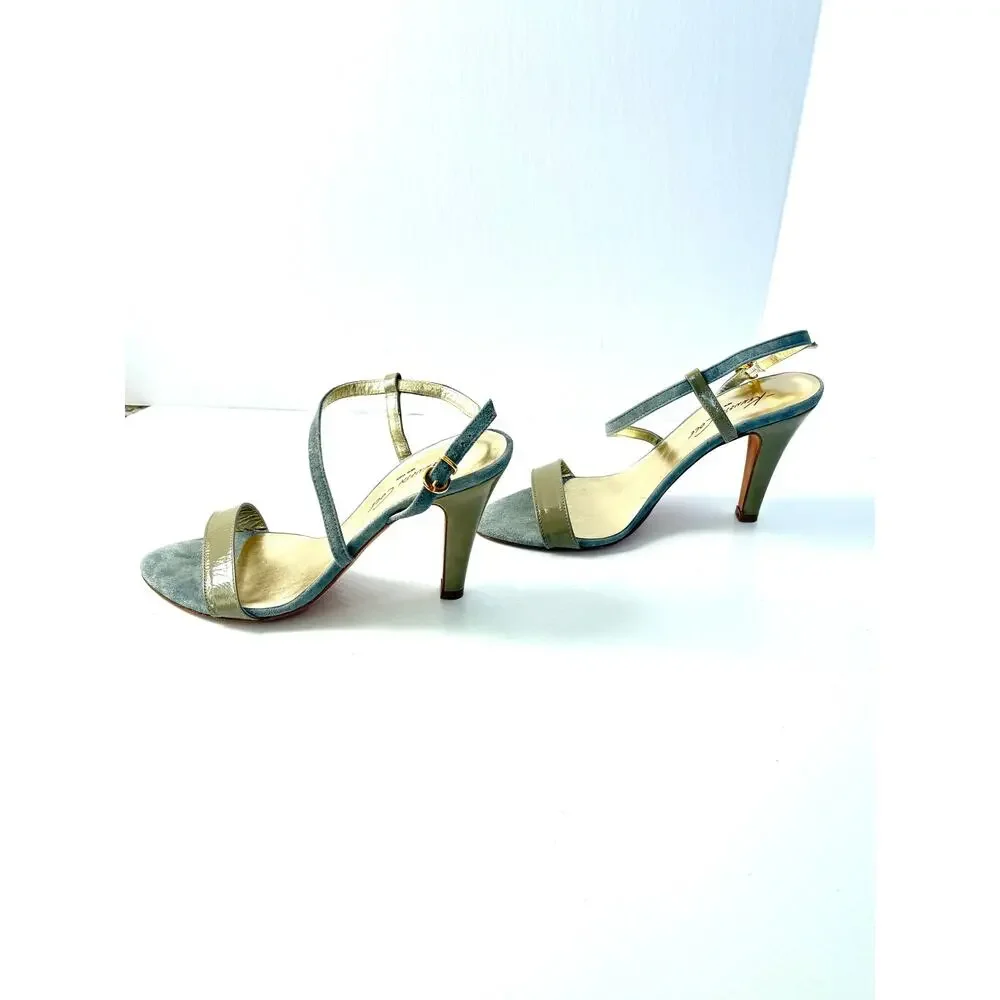 Kenneth Cole Suede Slingback Heels 7.5 Made in Spain Leather Sole